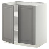 Ikea METOD kitchen cabinet, grey with white base, square shape, modern design.