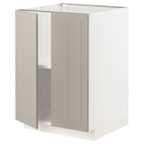 METOD kitchen unit in beige. Two door cabinet, rectangular shape with flat panels, renovated look.