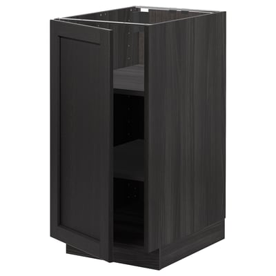 METOD black kitchen cabinet with one door and shelf.