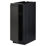 METOD kitchen unit in matte black with adjustable shelves, sleek edges, and modern design.