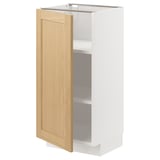 METOD kitchen unit: white, light wood door, 1 shelf, 18 x 30 rectangle, beveled edges.