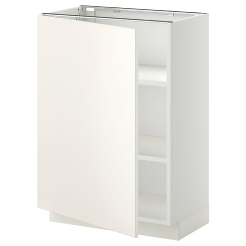 White METOD cabinet, sleek design, large door, adjustable shelf.