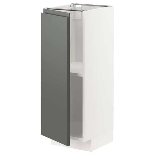 White METOD kitchen cabinet with grey door, modern design.