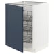 Blue-white cabinet, METOD series, with pull-out wire baskets, modern traditional design.