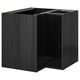 Option: Black METOD corner kitchen cabinet with melamine finish.