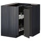Option: METOD Corner base cabinet with carousel, black/Upplöv matt anthracite, 88x88 cm