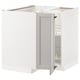 METOD kitchen cabinet, white with light gray doors, wooden and particle board construction, open shapes with adjustable shelves.