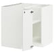 White METOD kitchen cabinet set, modern minimalist design, two doors and a shelf, sturdy fiberboard.