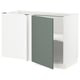 METOD kitchen cabinet in white with grey-green door, square shape, modern design.