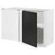 METOD kitchen unit in white with black door, modern and minimalistic.