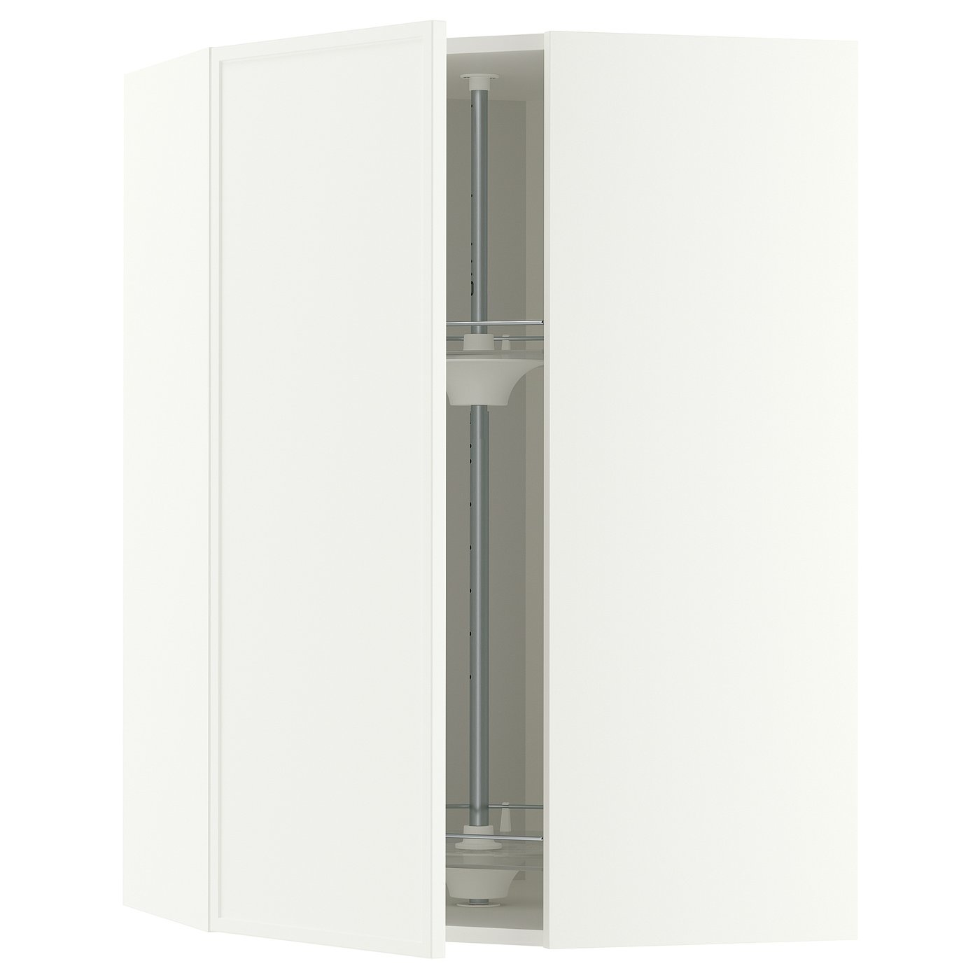 METOD corner wall cabinet with carousel, white/Aspudden matt white ...