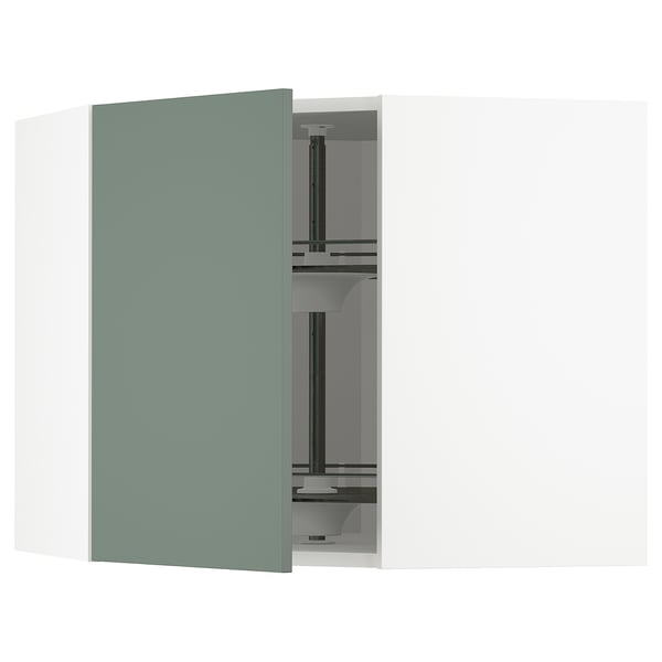 IKEA METOD turquoise cabinet open showing shelves.