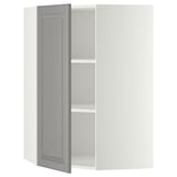 METOD kitchen corner cabinet, grey, adjustable shelf, hinged door, traditional design