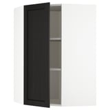 METOD kitchen unit with dark brown door and shelves.