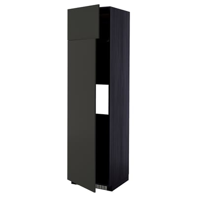 METOD black kitchen cabinet, sleek design, dark wood finish, adjustable shelves, modern look.