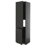 Black METOD kitchen cabinet with matte black upplöv front, glossy edge, and adjustable shelf.