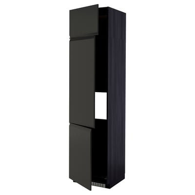 METOD kitchen unit, black, sleek design, modern look, adjustable shelves, sturdy frame.