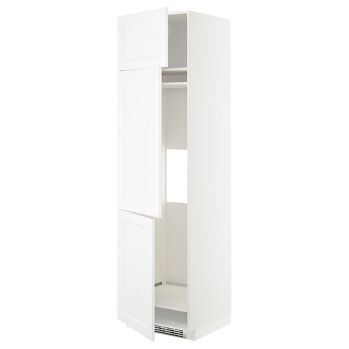 White METOD cabinet with two open doors, px300, modern minimal design, adjustable shelves, clean lines.