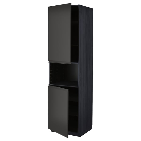 A modern black kitchen cabinet from the METOD system, with a slim design and matte finish.