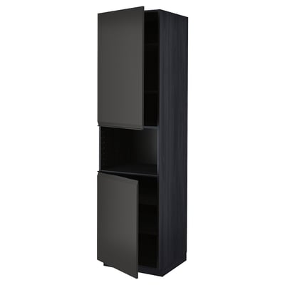 A modern black kitchen cabinet from the METOD system, with a slim design and matte finish.