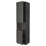 METOD kitchen cabinet, grey, tall, two doors, particleboard.