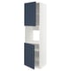 METOD kitchen cabinet, blue, white frame, open door, adjustable shelves.