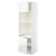 White ikea METOD high cabinet with open door, high gloss finish.