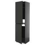 Modern black METOD kitchen cabinet with two doors & adjustable shelves.