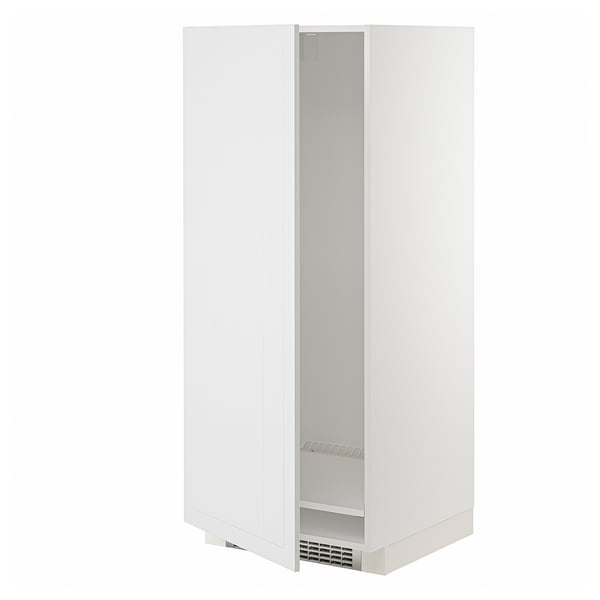 METOD white kitchen cabinet. Sleek, modern, rectangular design. One adjustable shelf, two doors.