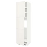 White METOD tall cabinet with adjustable shelves.