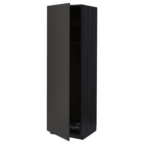 Black kitchen cabinet: the ikea METOD in dark gray has a sleek, modern design with adjustable shelves and a versatile door.