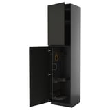 Black METOD kitchen cabinet with pull-out shelves, modern design.