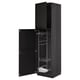 Black METOD kitchen cabinet with pull-out organizers.