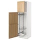 White METOD kitchen cabinet with oak doors, pull-out shelves.