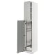 METOD white wall cabinet, light gray door, steel interior, modern design.
