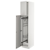 METOD kitchen cabinet, white, tall, organized with pull-out shelves.