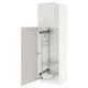 White METOD kitchen cabinet with pull-out shelves. Modern, high gloss, clean design. Steel and particleboard construction.