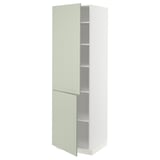 Green METOD cabinet with 2 doors and adjustable shelf.