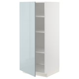 A METOD high cabinet with a high-gloss grey-blue door, part of the kallarp kitchen system. It has a rectangular shape and a sleek, modern design.