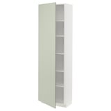 METOD green kitchen cabinet with adjustable shelves.
