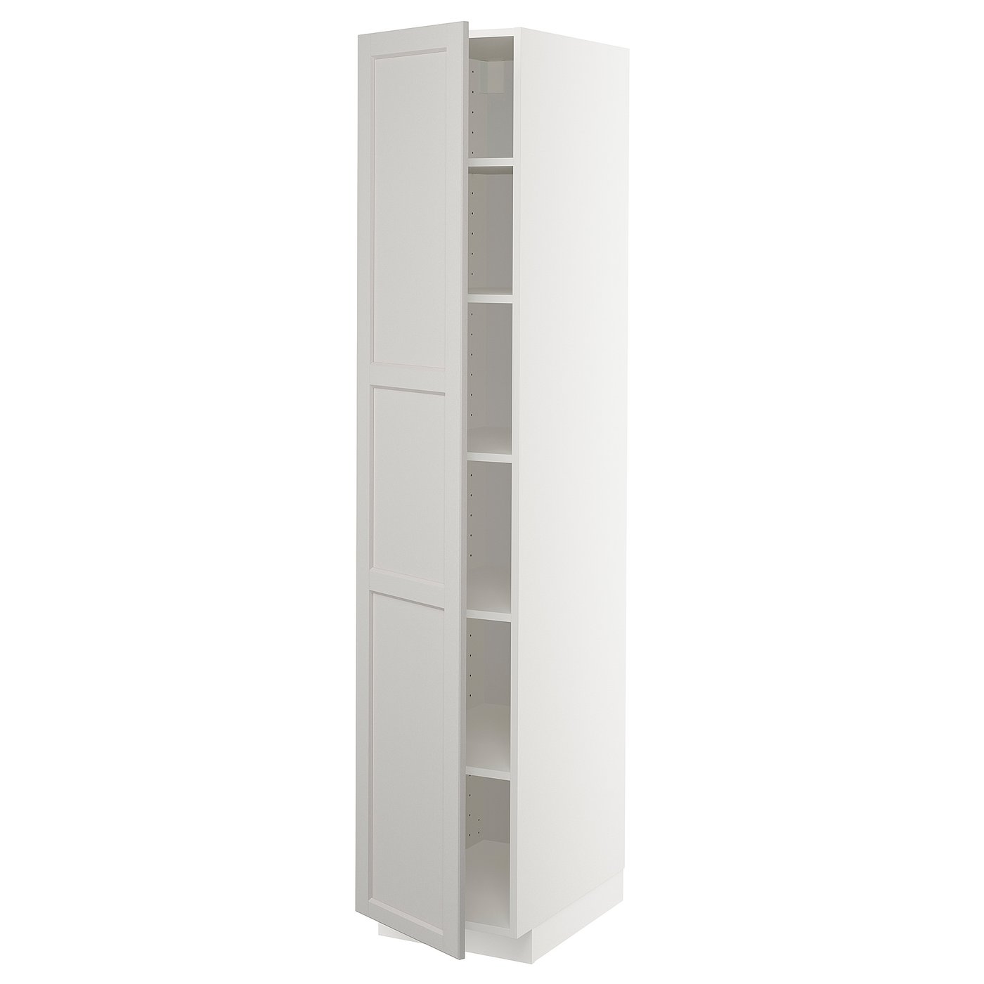METOD High with shelves white, Lerhyttan light grey IKEA