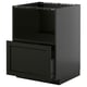 METOD / KNIVSHULT Base cabinet f built-in appliances, black-grey/Lerhyttan black stained, 60x60 cm