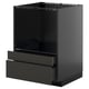 Black kitchen cabinet from ikea METOD series with two drawers, sleek and modern design.
