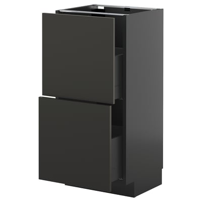 METOD black 2-drawer modern cabinets.