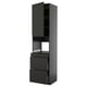 METOD / KNIVSHULT Hi cab f micro combi w door/3 drwrs, black-grey/Upplöv matt anthracite, 60x60x240 cm
