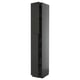 Black modern tall kitchen cabinet with minimalist design and sleek handles.