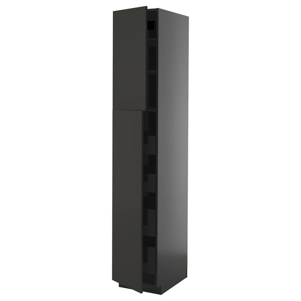 Black kitchen cabinet, vertical design