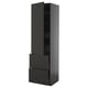 Modern black METOD tall kitchen unit with drawers and shelves.