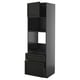 Black kitchen unit with drawer and shelf, modern traditional design.