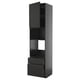 Modern black kitchen cabinet with drawer, sleek handles, and adjustable shelves.